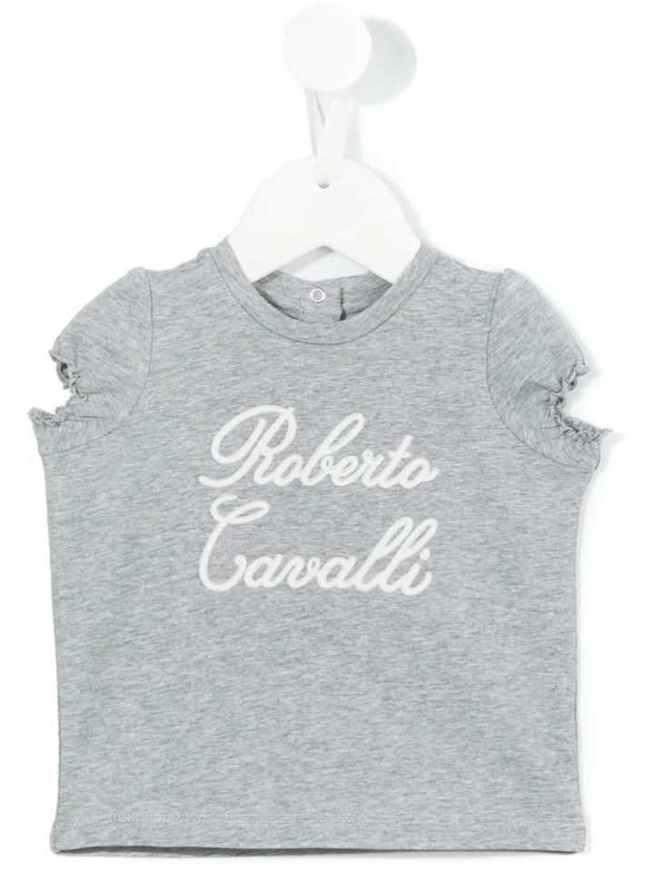 Roberto Cavalli Kids - Embroidered T-shirt - Kids - Cotton/spandex/elastane - 24 Mth, Toddler Girl's, Grey