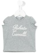 Roberto Cavalli Kids - Embroidered T-shirt - Kids - Cotton/spandex/elastane - 24 Mth, Toddler Girl's, Grey