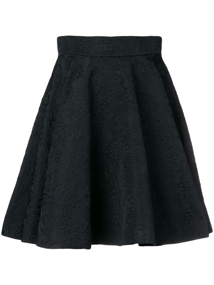 Dolce & Gabbana Jacquard Pleated Skirt - Black