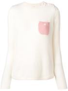 Chinti & Parker Contrast Pocket Sweater - Nude & Neutrals