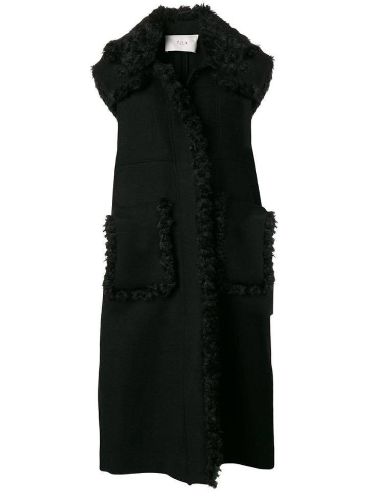 Tela Sleeveless Coat - Black