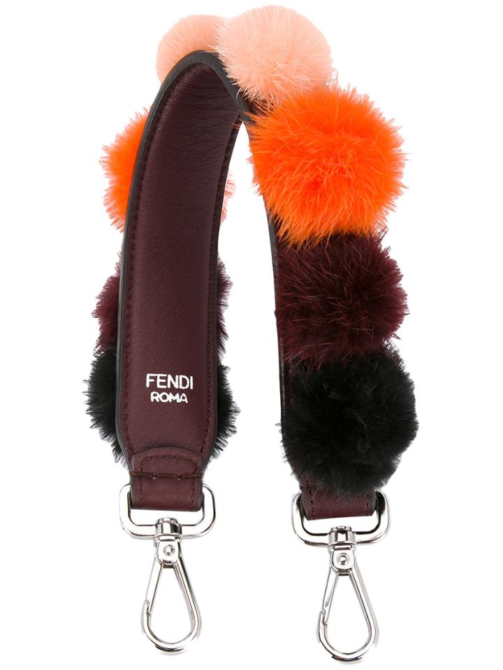 Fendi Pom Pom Mini Strap You - Red