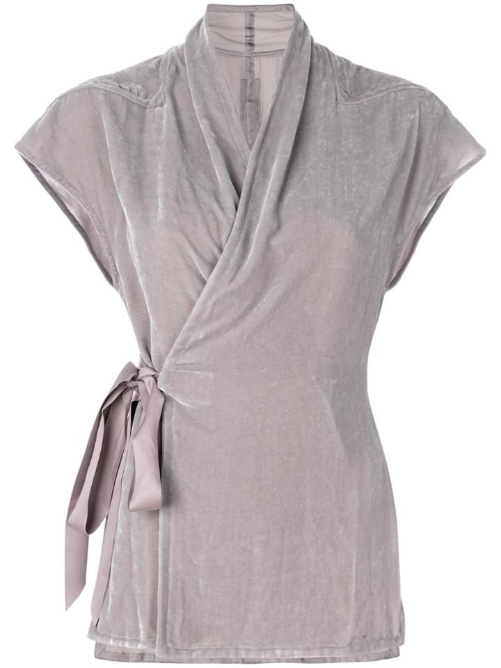 Rick Owens Wrap Front Blouse - Grey