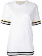 No Ka' Oi Striped Cuff T-shirt - White