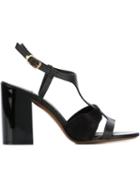 L Autre Chose Block Heel Sandals, Women's, Size: 38, Black, Leather/suede/leather