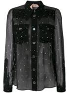 Nº21 Sheer Spotted Shirt - Black