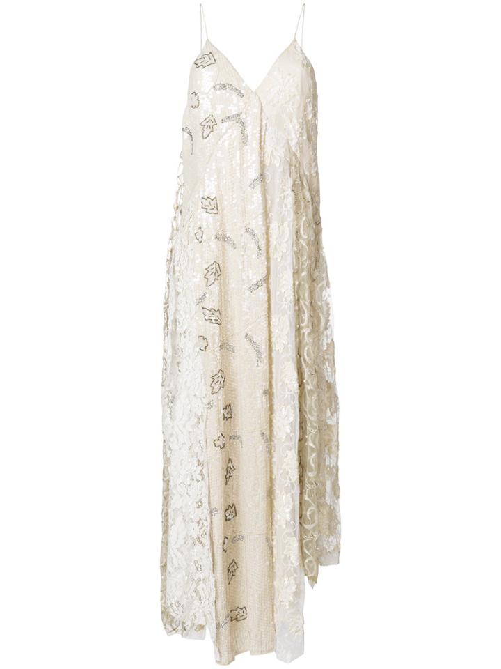 Erika Cavallini Lace-panelled Printed Dress - Nude & Neutrals