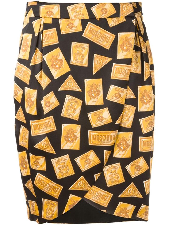 Moschino Logo Plaque Print Skirt