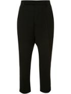 Rick Owens Drop-crotch Cropped Trousers, Women's, Size: 42, Black, Viscose