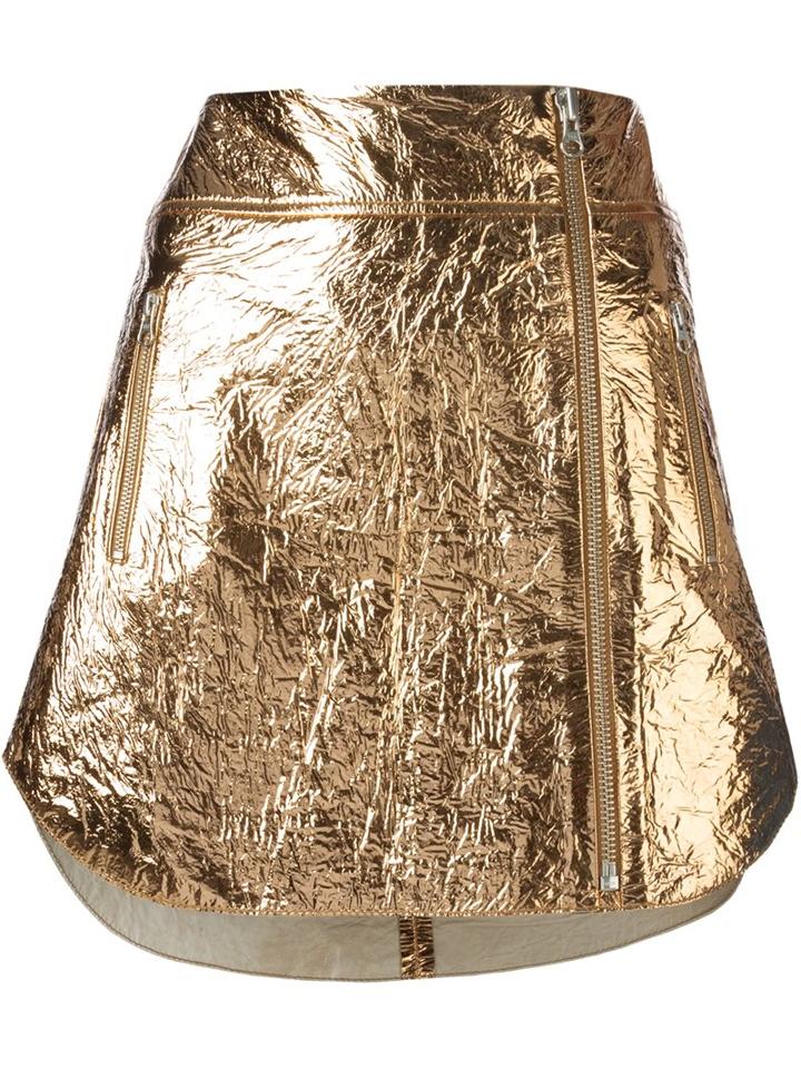 Mcq Alexander Mcqueen Wrinkled Effect Zip Detail Skirt