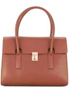 Paul Smith - Foldover Top 'concertina' Tote Bag - Women - Leather - One Size, Brown, Leather