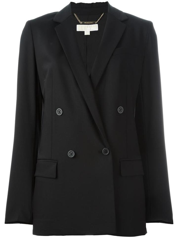 Michael Michael Kors Double Breasted Jacket, Women's, Size: 6, Black, Wool/spandex/elastane/polyester