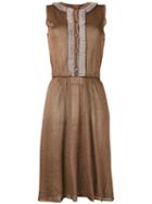 D'enia - Buttoned Knit Dress - Women - Nylon/acetate/metallized Polyester - S, Brown, Nylon/acetate/metallized Polyester