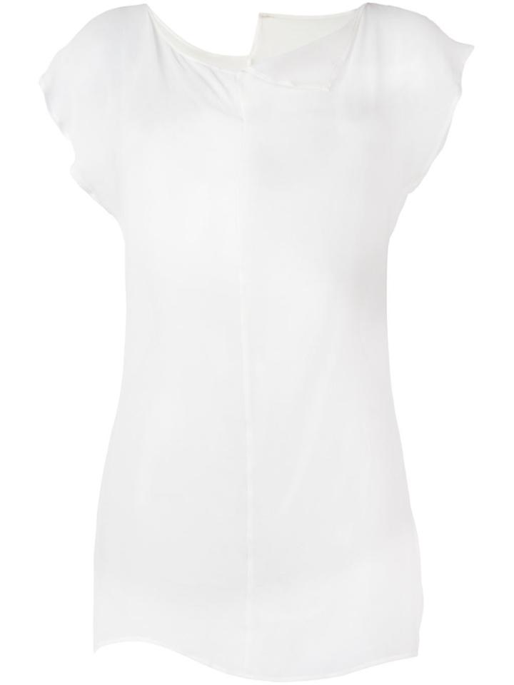 Yohji Yamamoto Vintage Sheer Short Sleeve Top - White