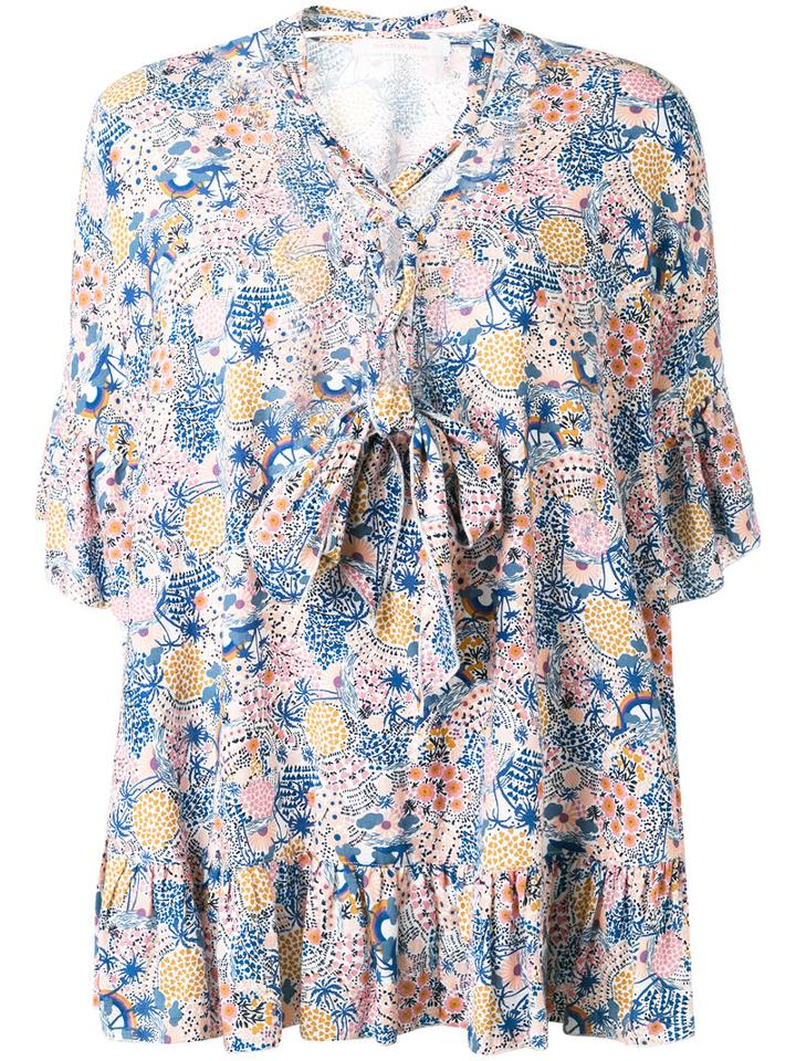 See By Chloé - Printed Blouse - Women - Cotton/linen/flax - 36, Blue, Cotton/linen/flax