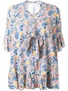 See By Chloé - Printed Blouse - Women - Cotton/linen/flax - 36, Blue, Cotton/linen/flax