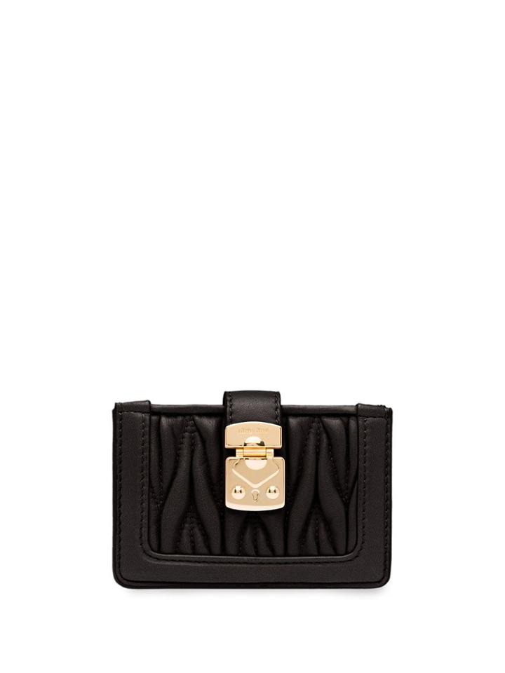 Miu Miu Matelassé Lock Card Holder - Black