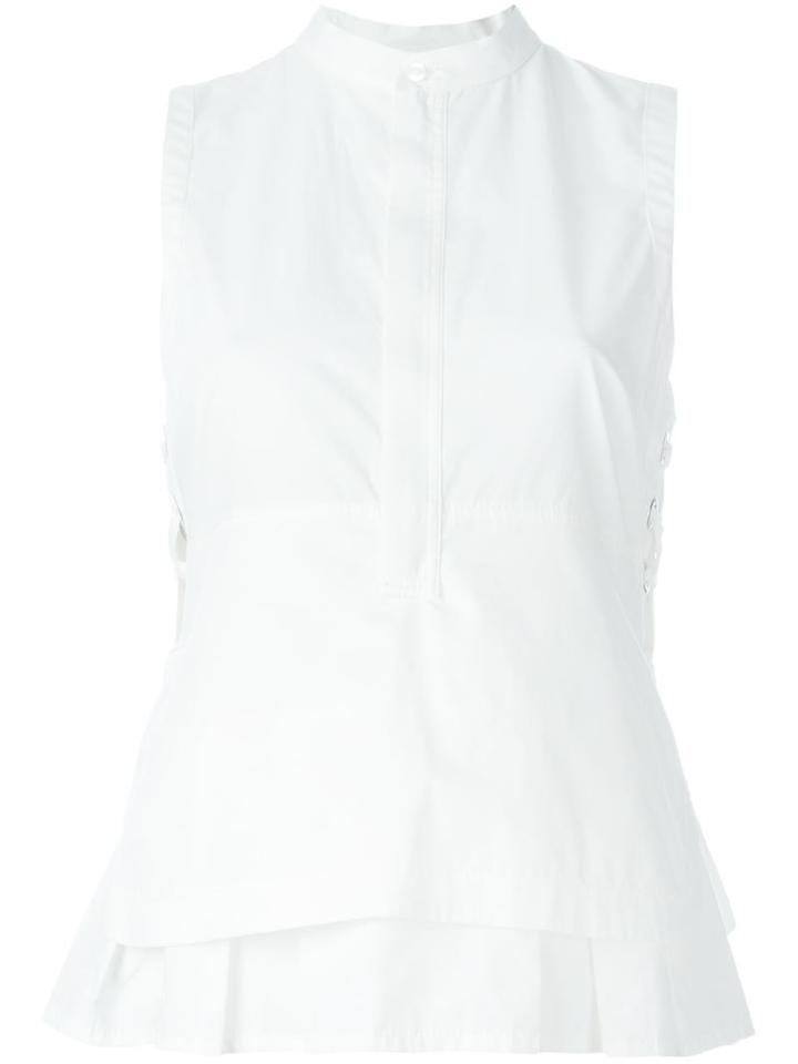 Diesel Black Gold Side Lace-up Blouse, Women's, Size: 42, White, Cotton