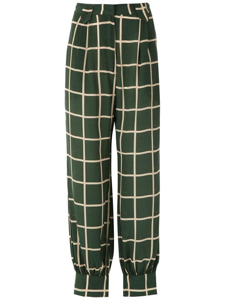 Adriana Degreas Checked Trousers - Green