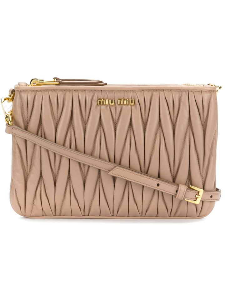 Miu Miu Textured Crossbody Bag - Pink & Purple
