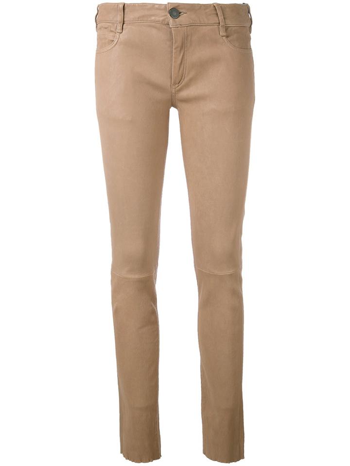 Drome - Skinny Trousers - Women - Leather - L, Tan, Leather