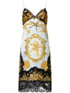 Versace Tresor De La Mer Print Slip Dress - Black