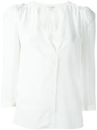 Marc Jacobs V-neck Blouse, Women's, Size: 6, White, Silk