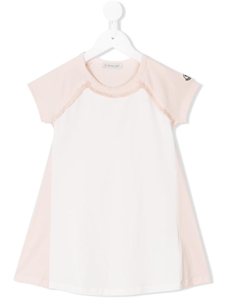 Moncler Kids Bicolour T-shirt Dress, Girl's, Size: 6 Yrs, White