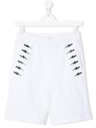 Neil Barrett Kids Teen Lightning Shorts - White