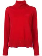 Sacai Pleated Back Turtleneck Sweater - Red