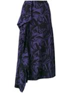 Loewe - Floral Print Asymmetric Skirt - Women - Silk/viscose - 36, Pink/purple, Silk/viscose
