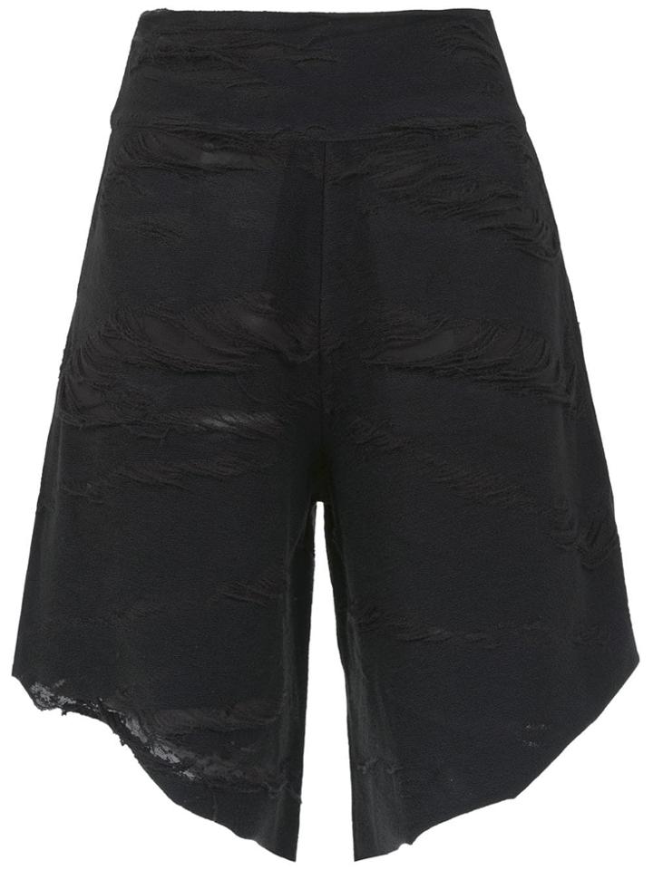 Uma Raquel Davidowicz Cina Destroyed Shorts - Black