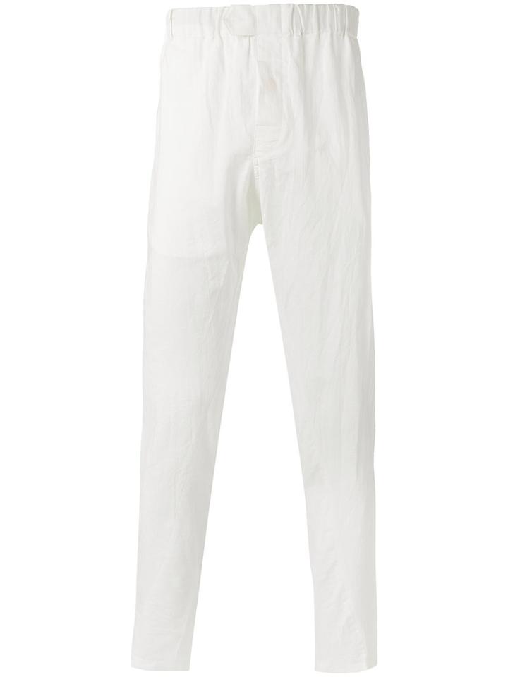 Ann Demeulemeester Grise Creased Effect Trousers, Men's, Size: Small, White, Cotton/rayon