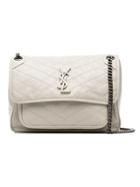 Saint Laurent Neutral Niki Medium Quilted Leather Shoulder Bag -