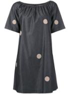 Emporio Armani - Polka Dot Shift Dress - Women - Cotton - 42, Grey, Cotton