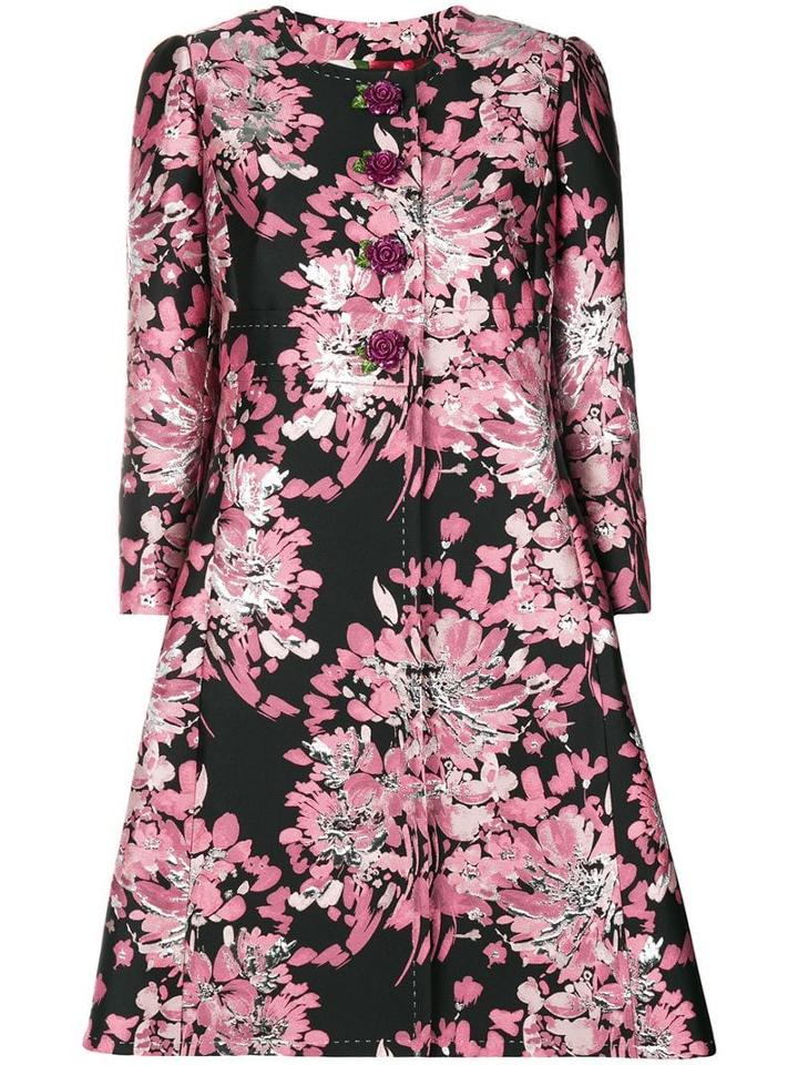 Dolce & Gabbana Floral Embroidered Tailored Coat - Pink