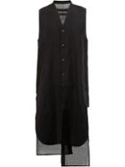 Uma Wang Long Waistcoat, Men's, Size: Medium, Black, Silk/cotton