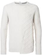 Paolo Pecora Asymmetric Contrast Knit Sweater - White
