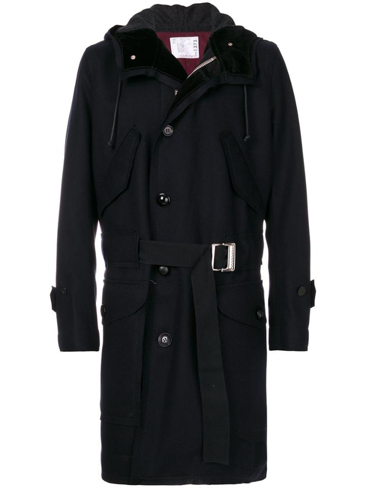 Sacai Hooded Coat - Blue