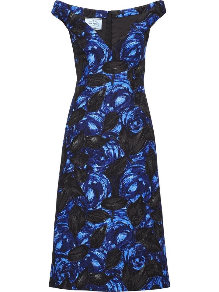 Prada Crepe Cady Dress - Blue