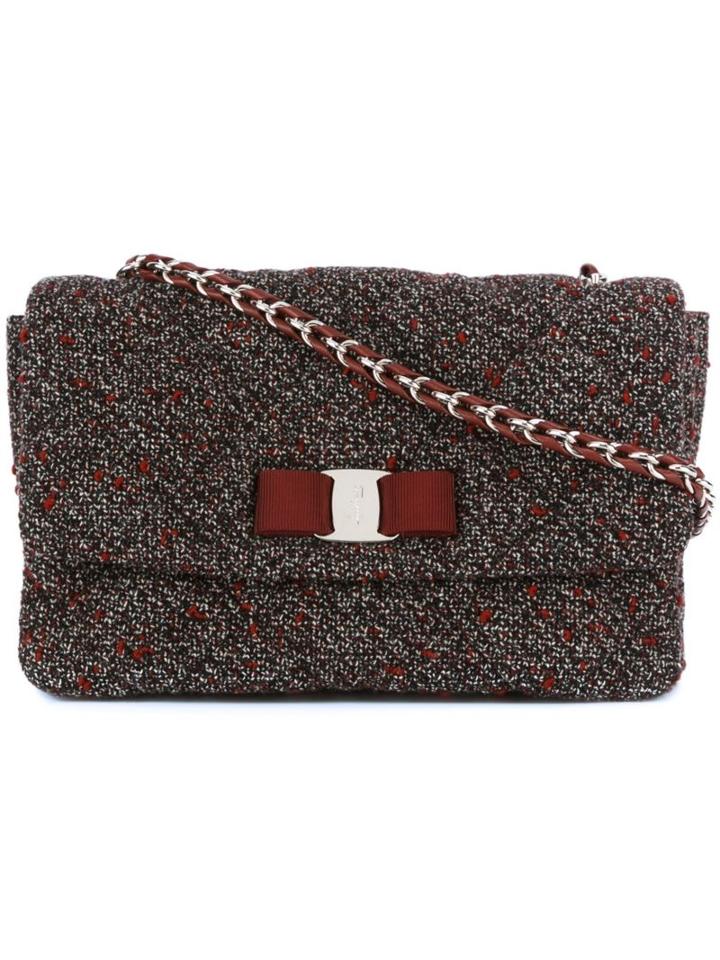 Salvatore Ferragamo Boucle Quilted Shoulder Bag, Women's, Red