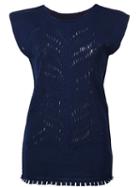 Issey Miyake Open Knit Tank, Women's, Size: 2, Blue, Cotton/nylon