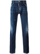 Dsquared2 Dean Whisker Detail Jeans, Men's, Size: 34, Blue, Cotton/spandex/elastane