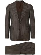 Tagliatore Two-piece Pinstriped Suit - Brown
