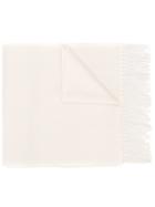 N.peal Woven Cashmere Scarf - White