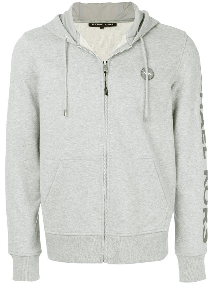 Michael Kors Collection Zipped Hooded Sweatshirt - Grey