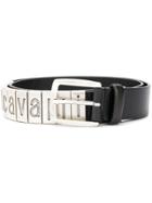 Just Cavalli Engraved Logo Plaque Belt - Black