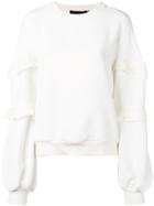 Giambattista Valli Ruffle Detail Sweatshirt - White