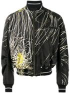 Haider Ackermann Embroidered Bomber Jacket, Men's, Size: Small, Black, Polyester/silk/cotton/rayon