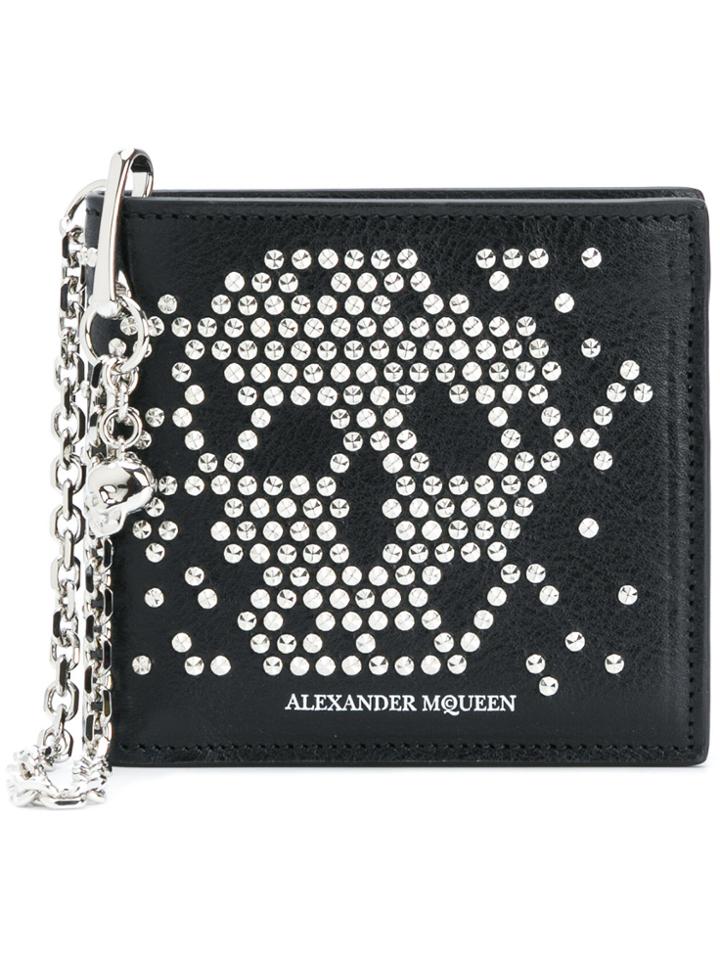 Alexander Mcqueen Studded Skull Chain Wallet - Black